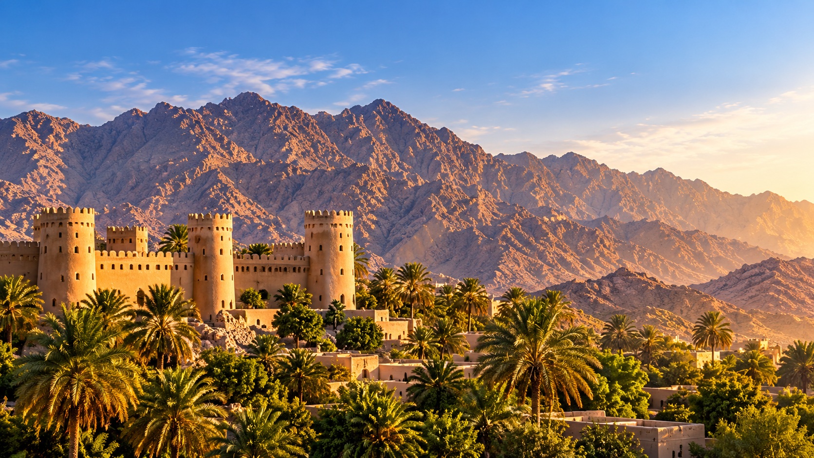 Traditional Arab fortress backdrop