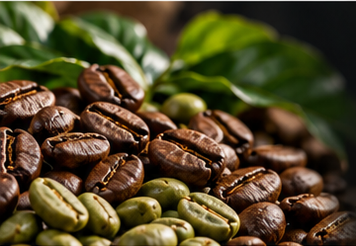 Green and roasted coffee